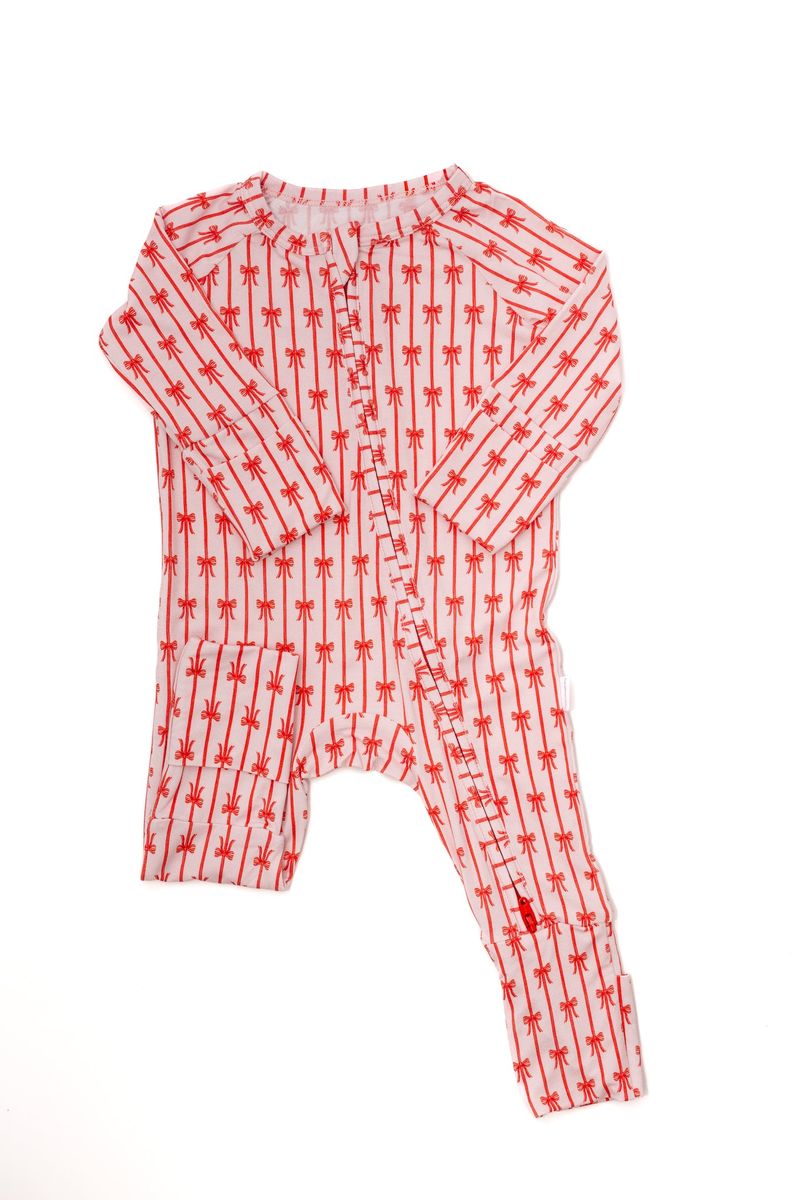 Holiday Bows Sleep Romper - Magpies Paducah