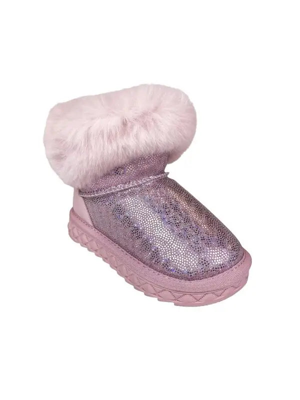 Fur Trim Glitter Boot - Magpies Paducah