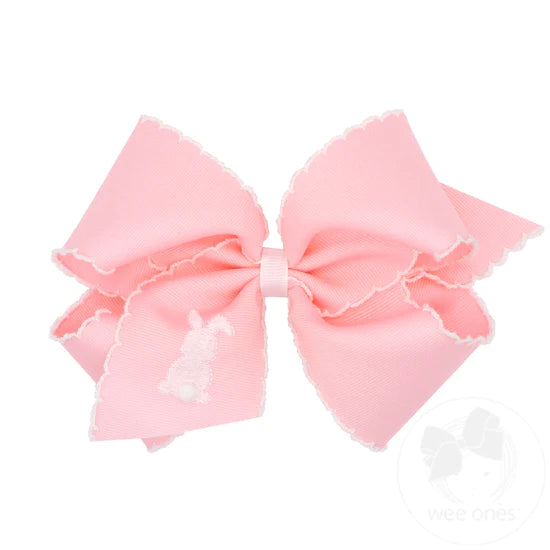 King Moonstitch Hair Bow, White Bunny with Puff Tail - Magpies Paducah