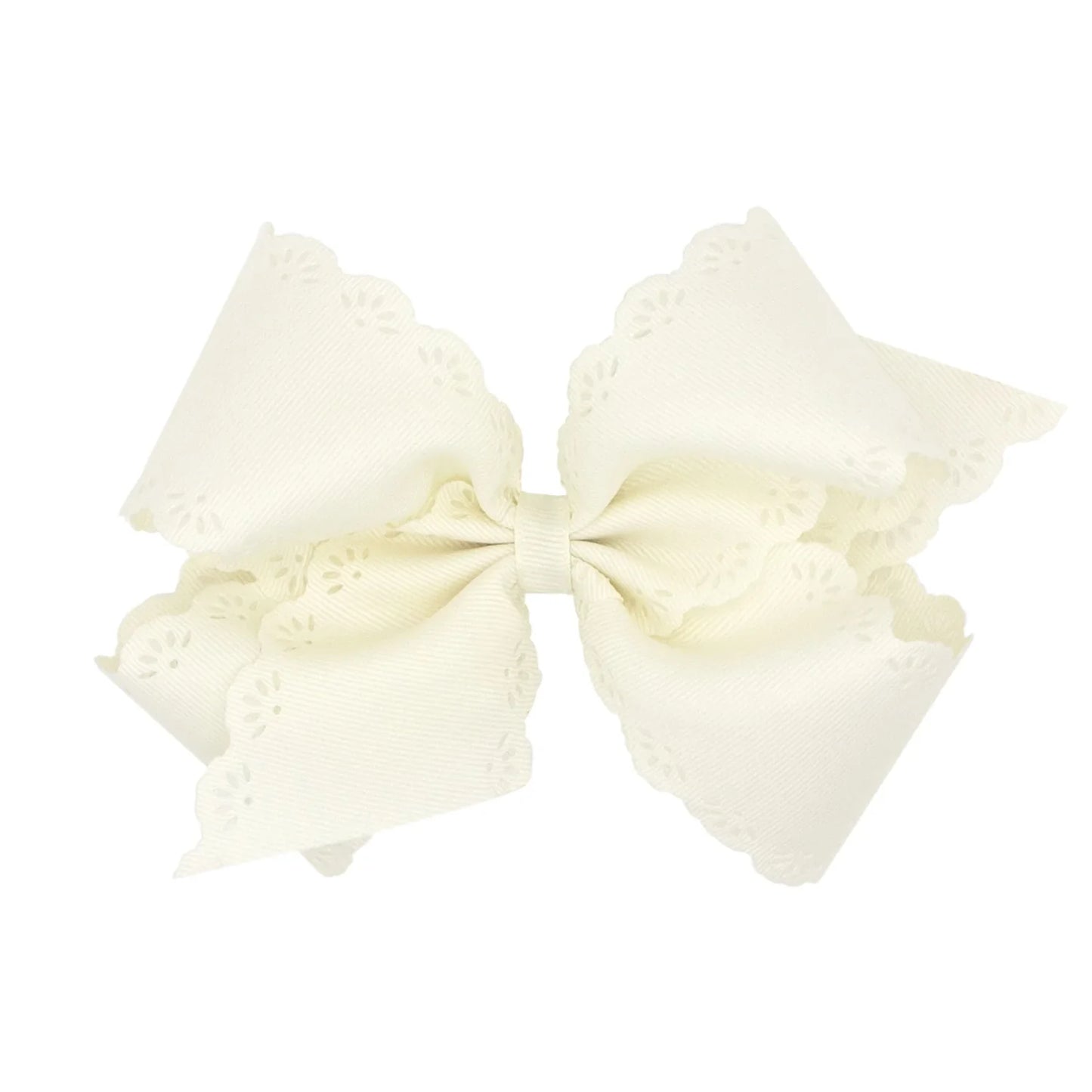 Medium Grosgrain Bow, Eyelet Flower-Embossed Edges (Assorted Colors!) - Magpies Paducah