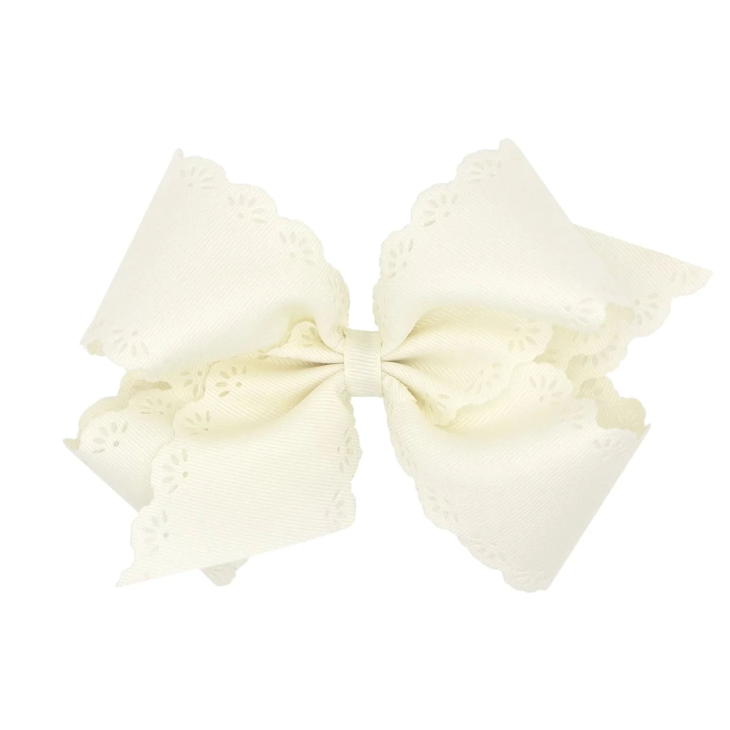 Medium Grosgrain Bow, Eyelet Flower-Embossed Edges (Assorted Colors!) - Magpies Paducah