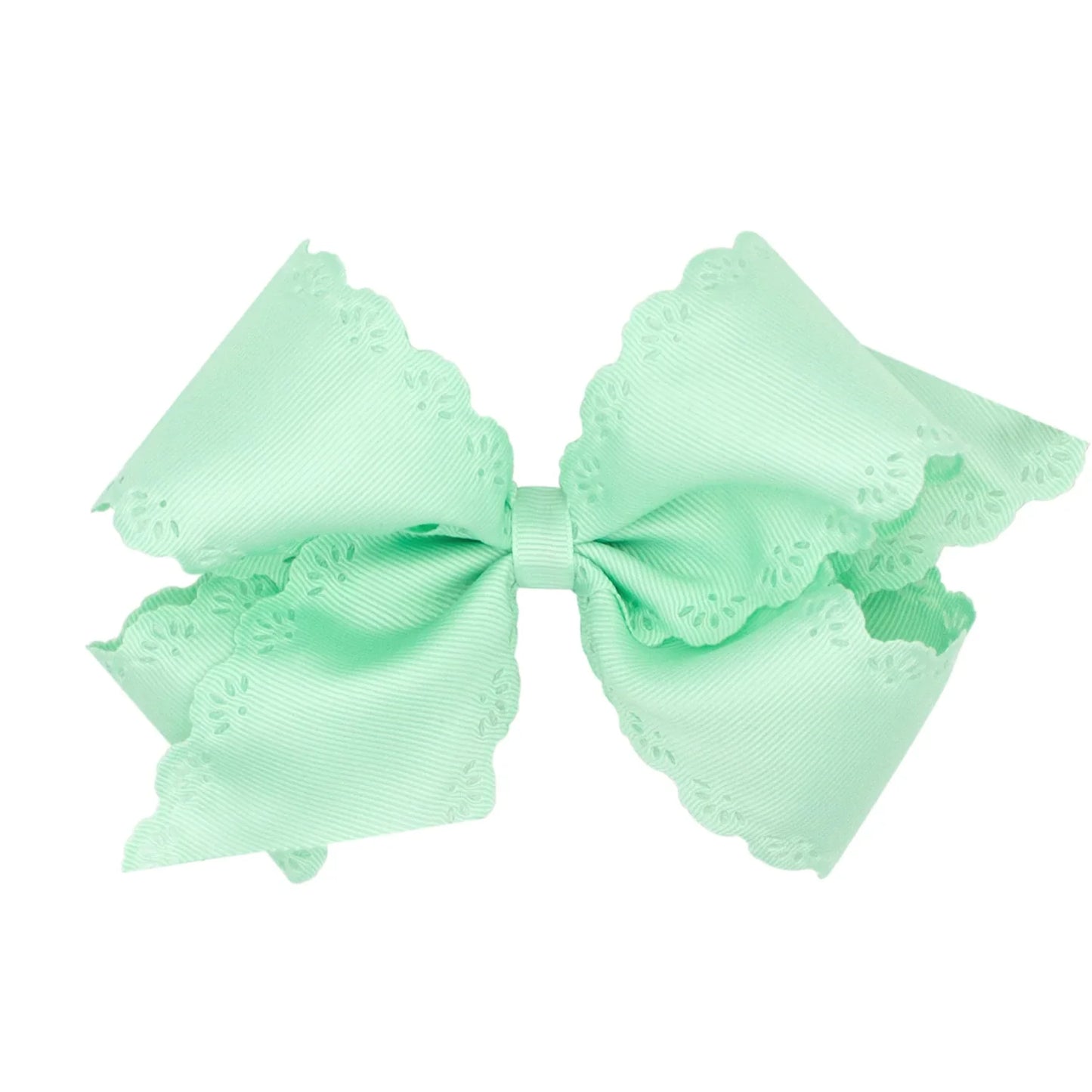 Medium Grosgrain Bow, Eyelet Flower-Embossed Edges (Assorted Colors!) - Magpies Paducah