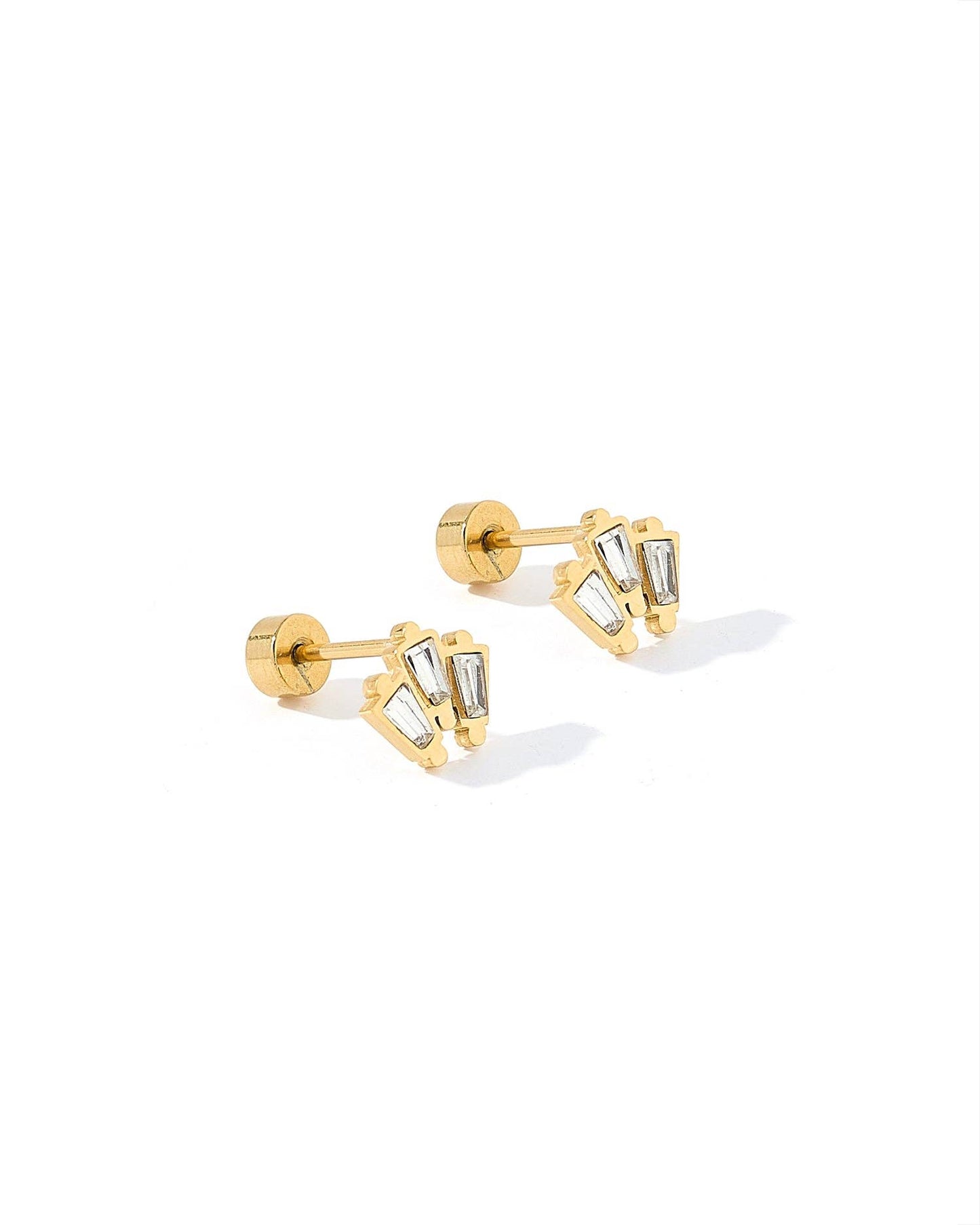 Screwback Stud Earrings - Demi Gold - Magpies Paducah