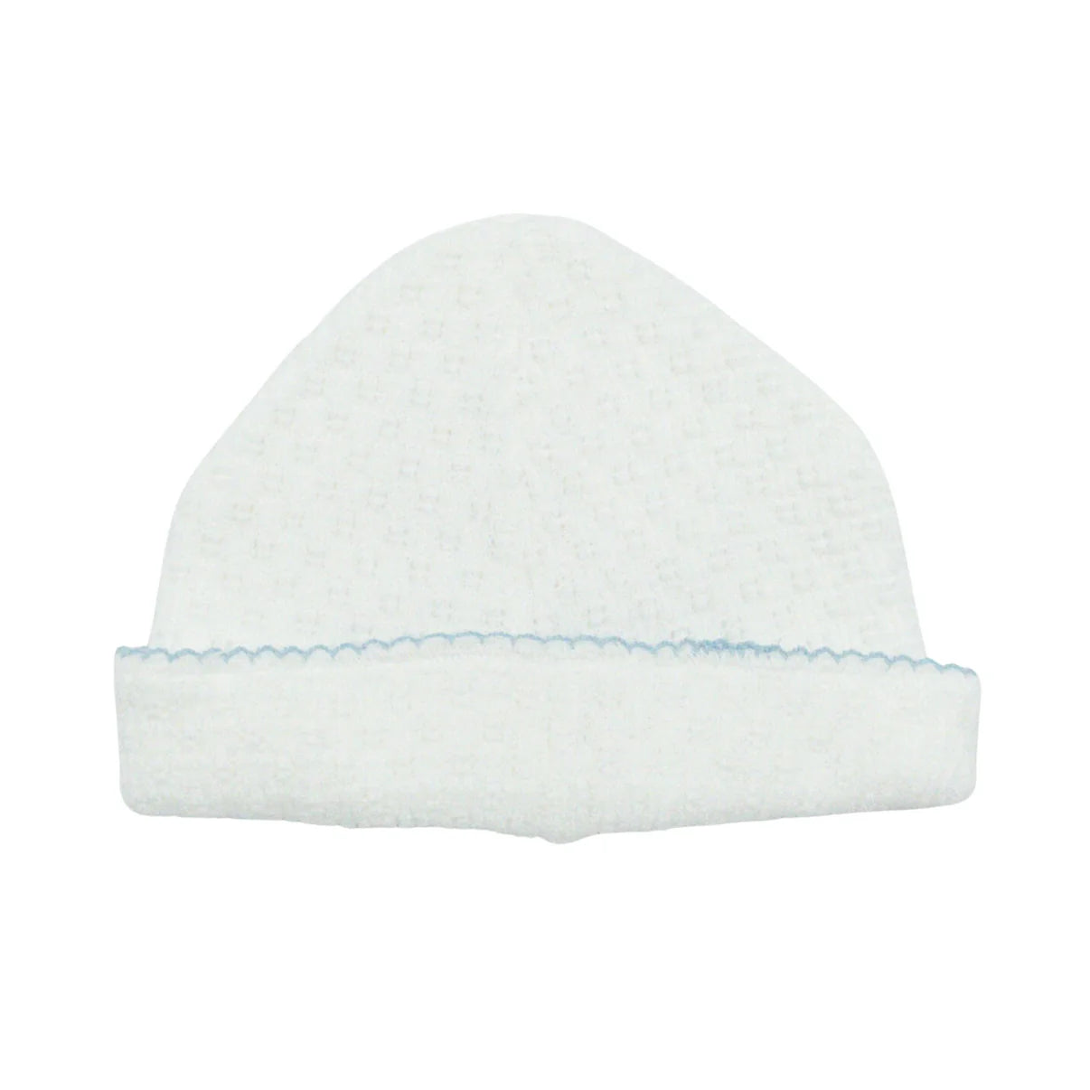 Knit Saylor Cap, White/Blue Trim - Magpies Paducah