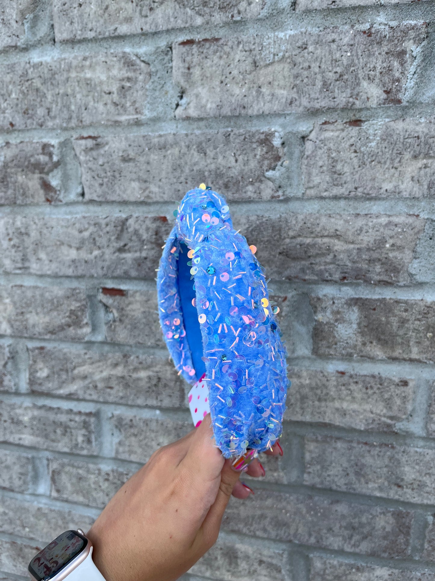 Velvet Sprinkle Sequin Knot Headband