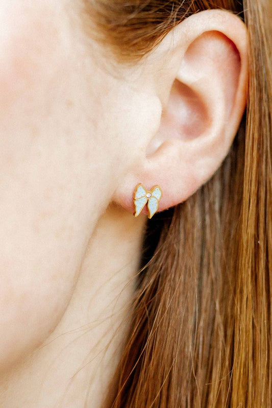 Screwback Stud Earrings - Finley Bow - Magpies Paducah