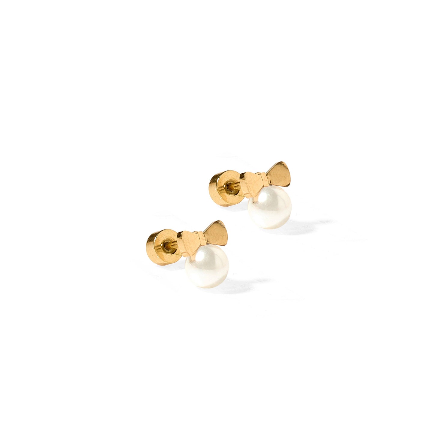 Screwback Stud Earrings - Heidi Pearl Bow - Magpies Paducah