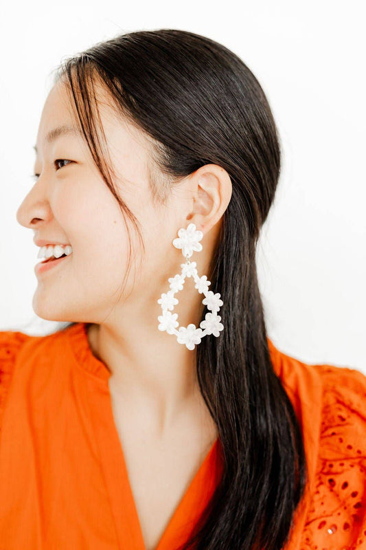 Bianca - White Shell - Earrings - Magpies Paducah