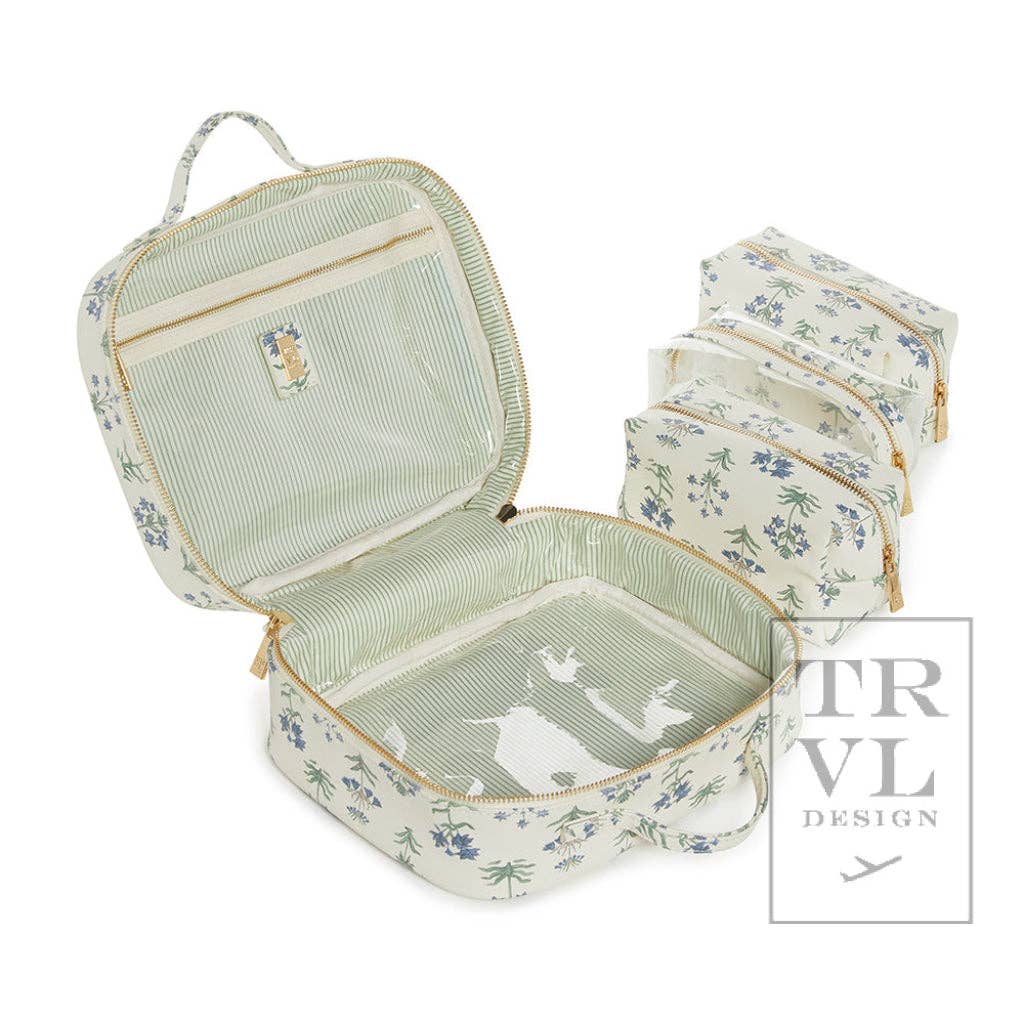 Luxe Cosmetic Toiletry Case, Provence w/ Green