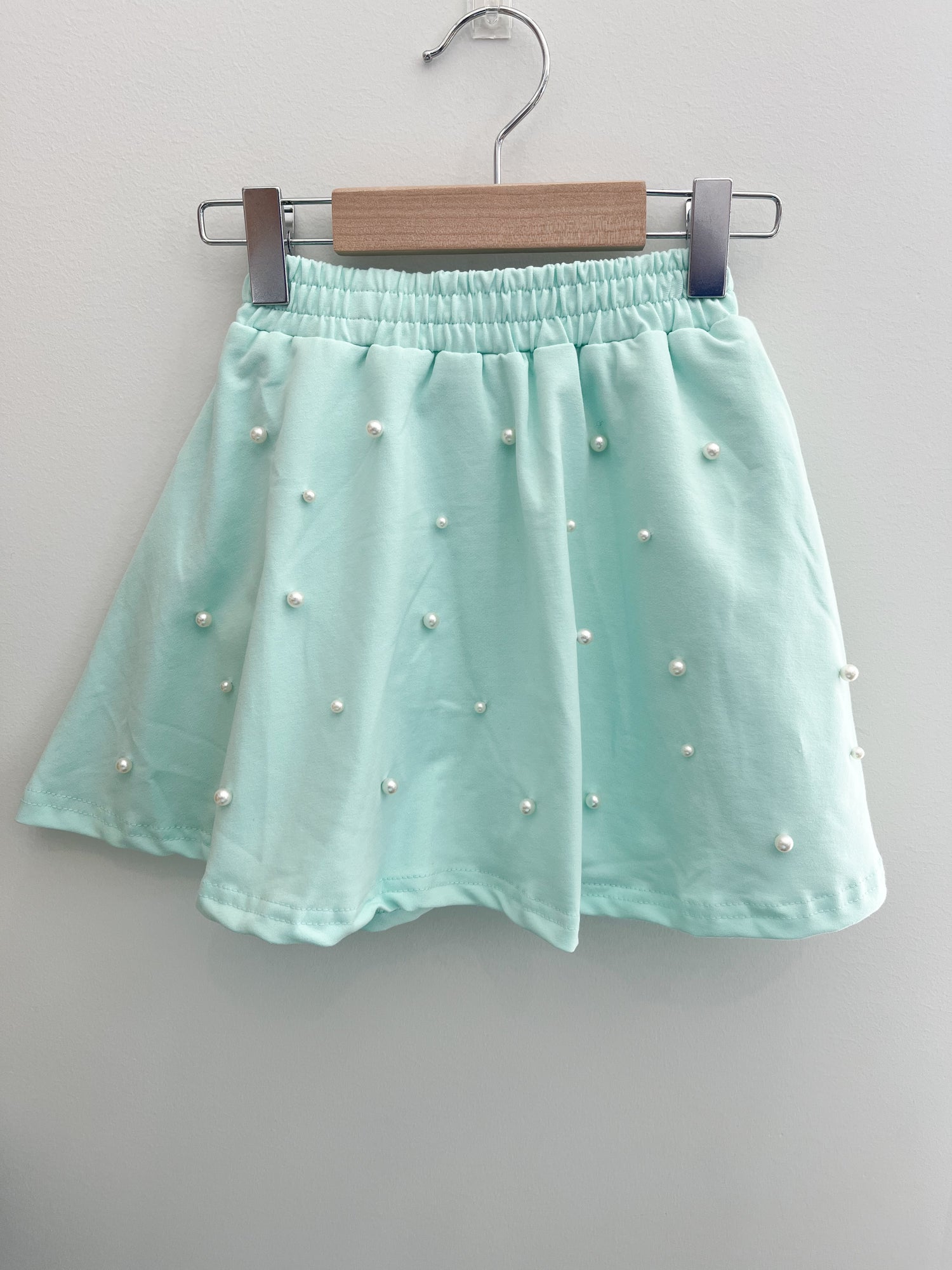 Puff Sleeve Pearls Skort Set, Mint - Magpies Paducah