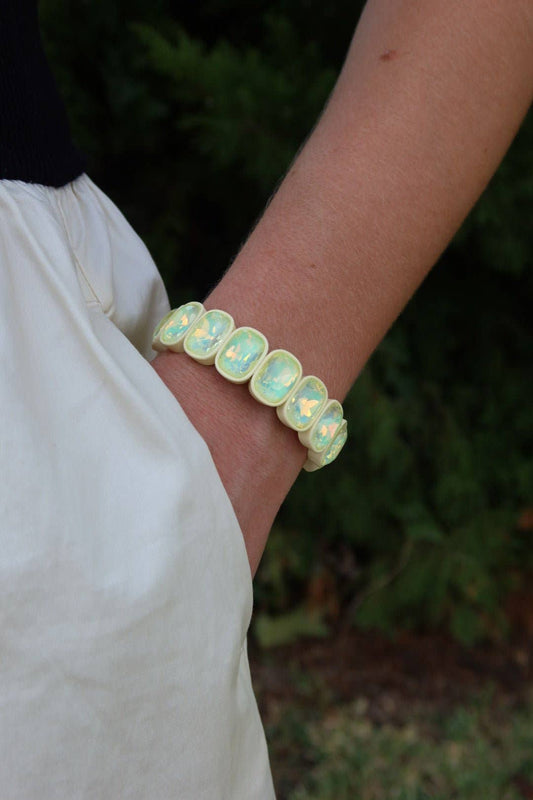 Candy Gem Oval Bracelet, Pastel Yellow