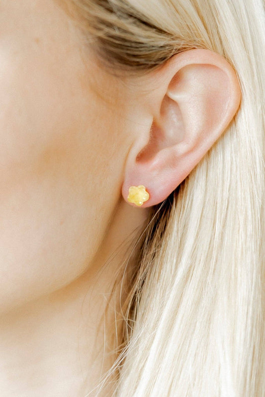 Screwback Stud Earrings Lux - Candy Star Sunshine Yellow - Magpies Paducah