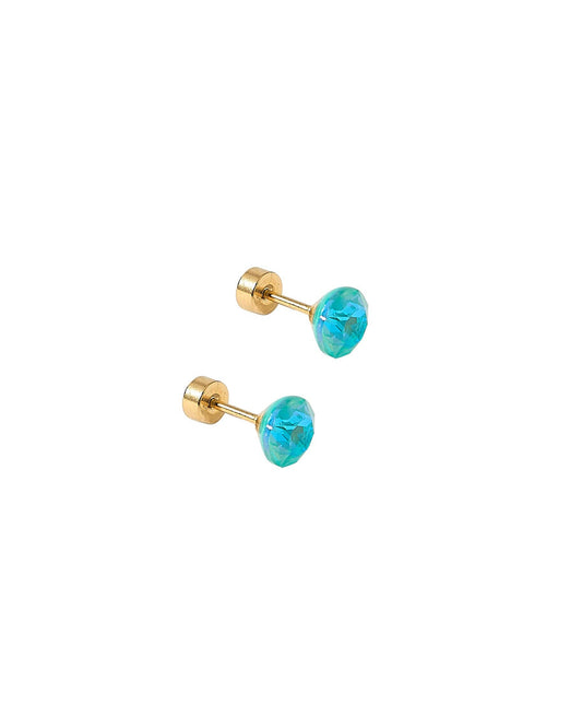 Screwback Stud Earrings Lux - Zuri Teal - Magpies Paducah