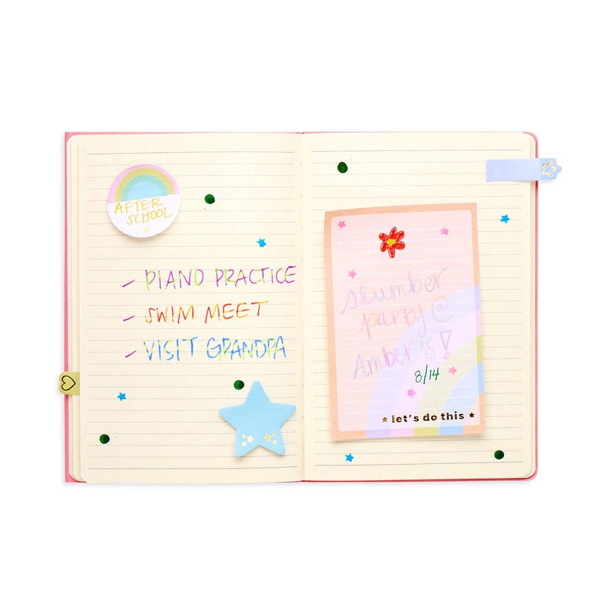 Side Notes Sticky Tab Note Pad - Pastel Rainbows (1 Set) - Magpies Paducah