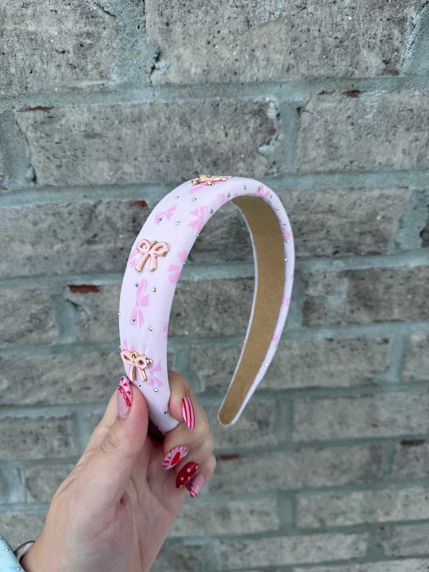 Padded Bow Crystal Charm Headband - Magpies Paducah