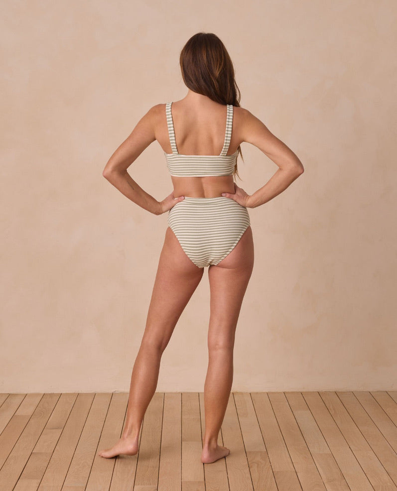 Women's Lany Bikini Top, Sage Stripe - Magpies Paducah