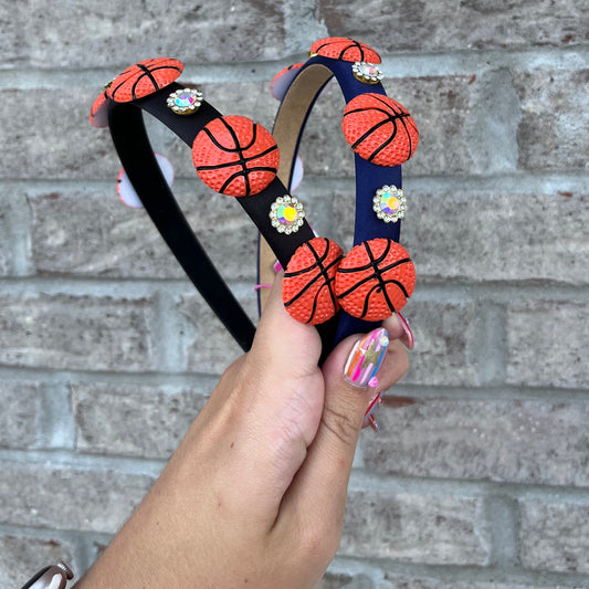 Thin Satin Basketball Charm Headband