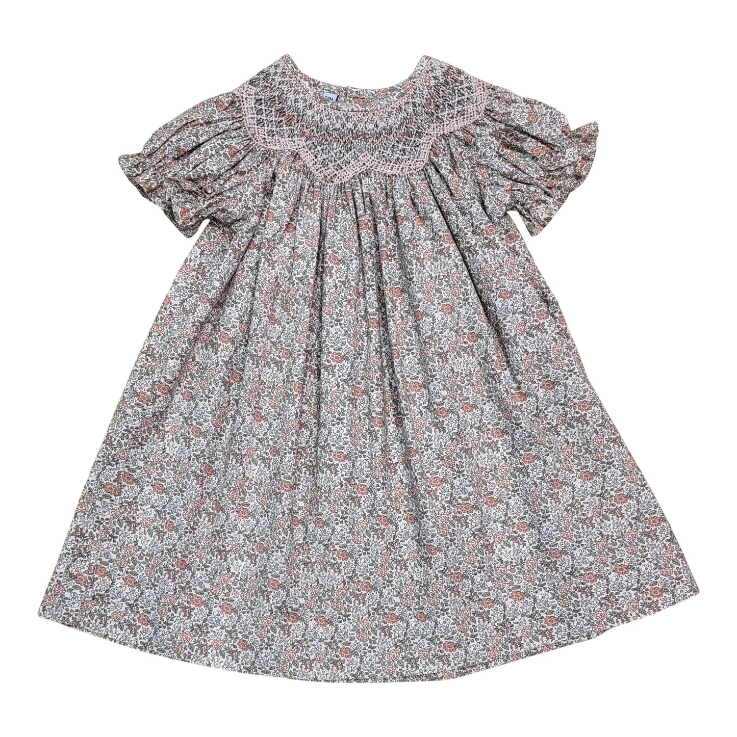 Sabrina Smocked Dress, Peachy Floral - Magpies Paducah