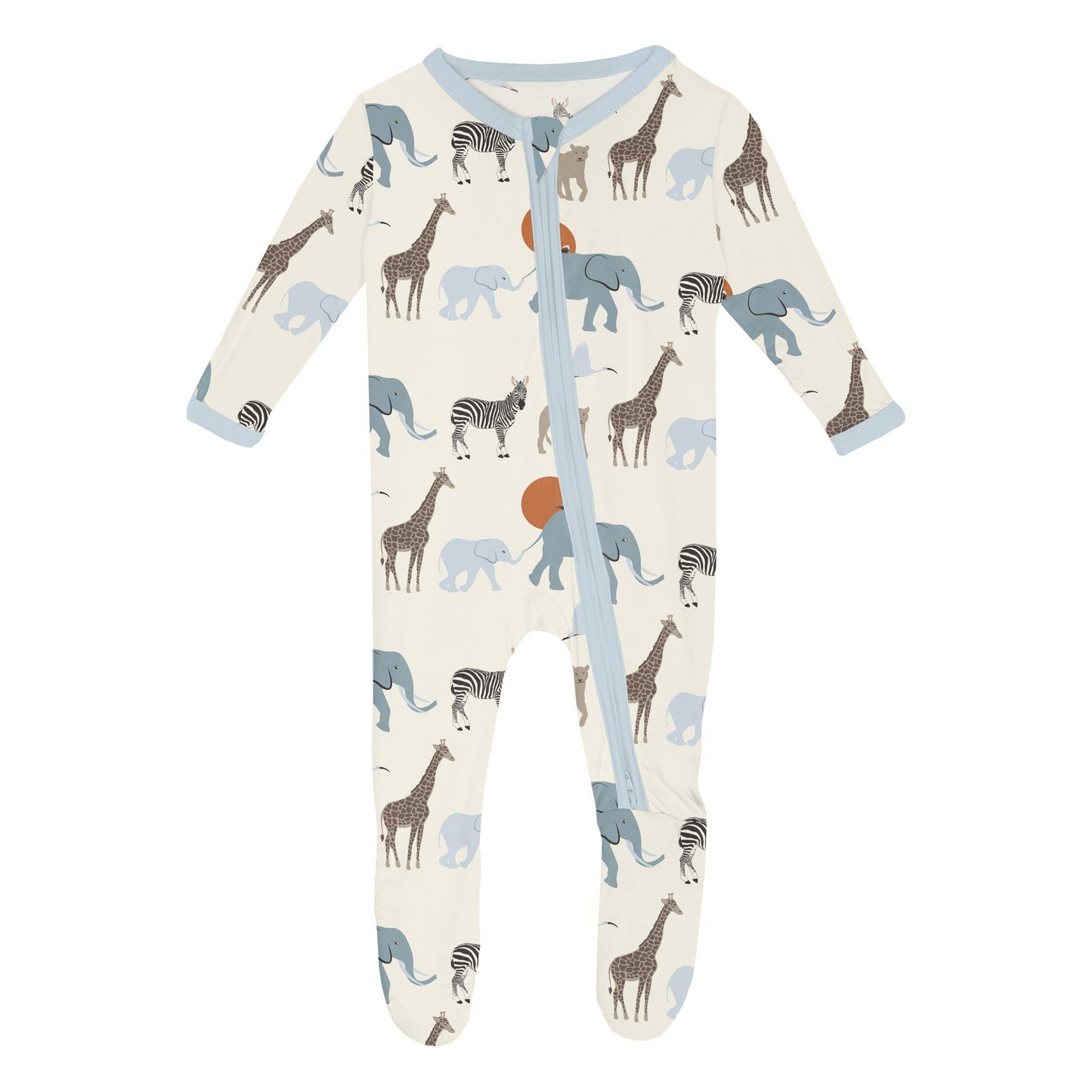 Zippered Footie, Natural Just So Animals - Magpies Paducah