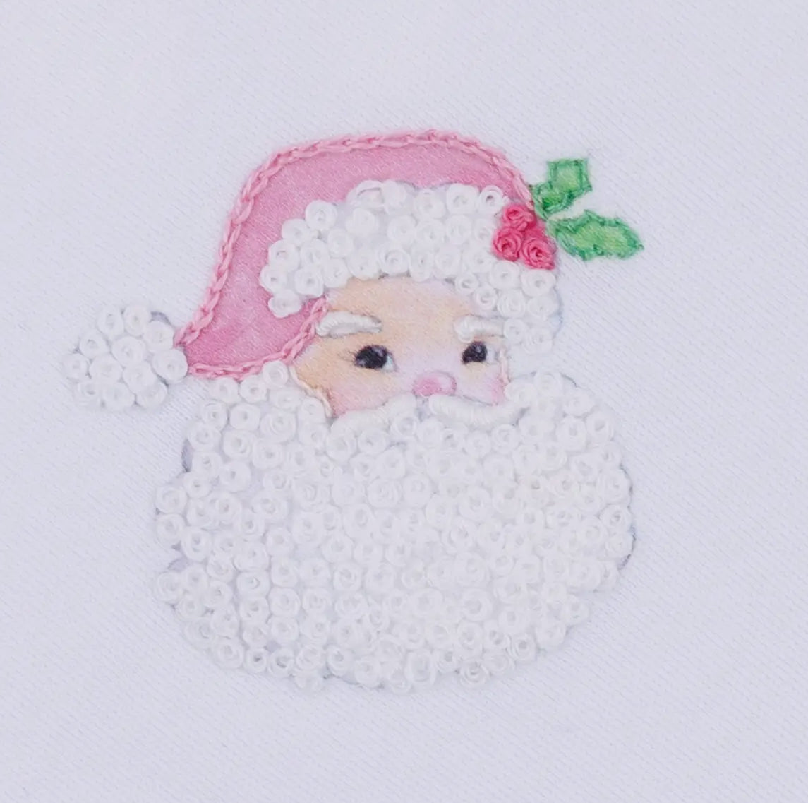 Embroidered Santa Collared Pant Set, Pink