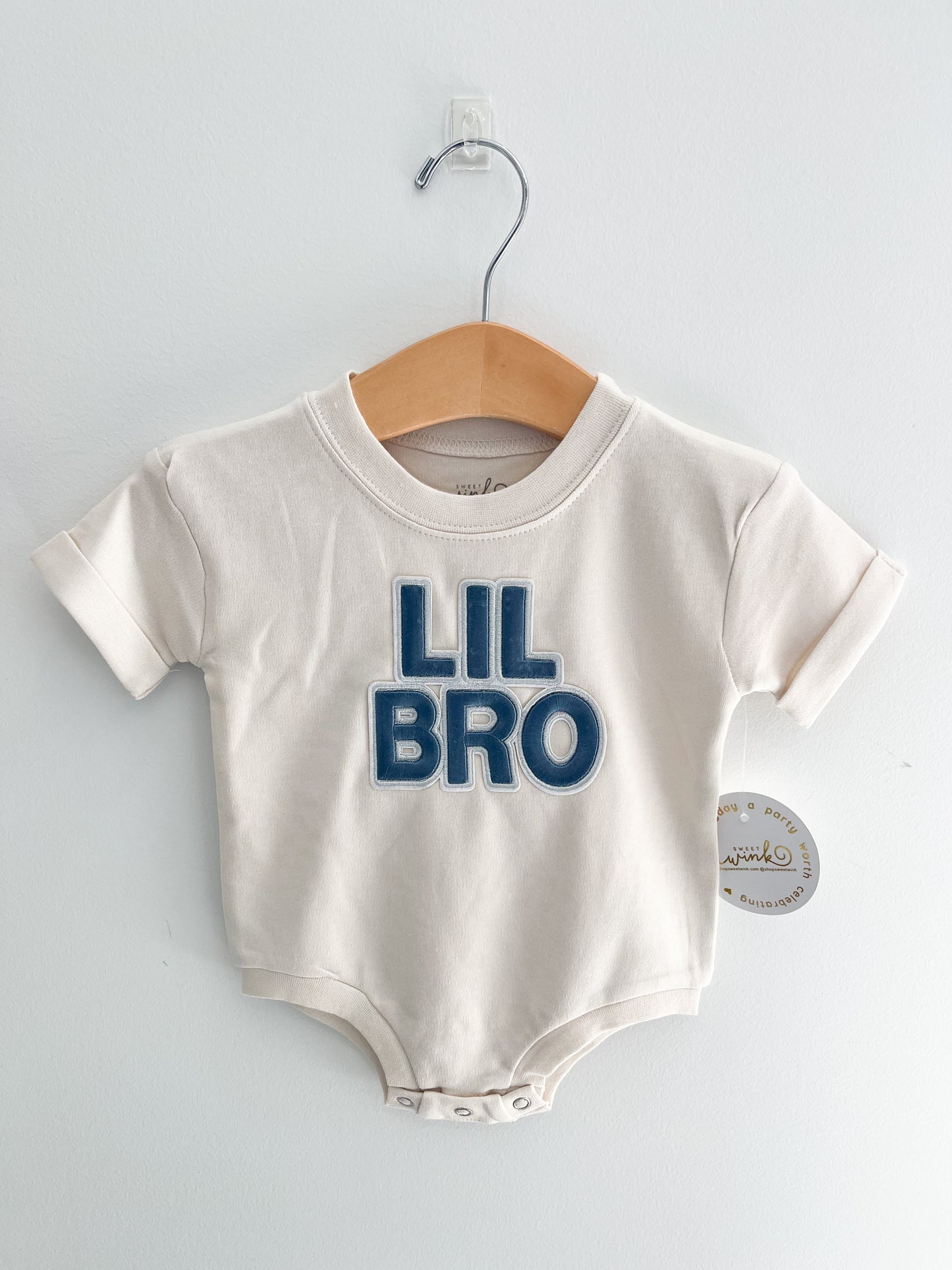 Lil Bro Patch Short Sleeve Romper - Magpies Paducah