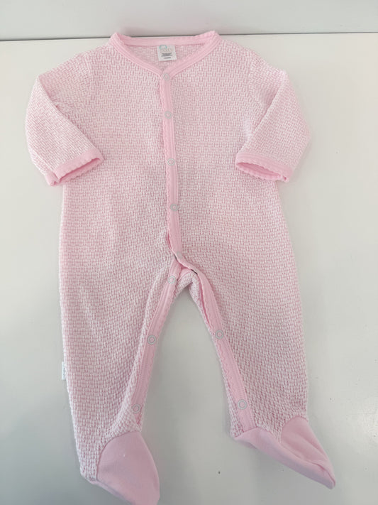 Long Sleeve Footie, Pink/Pink Trim - Magpies Paducah