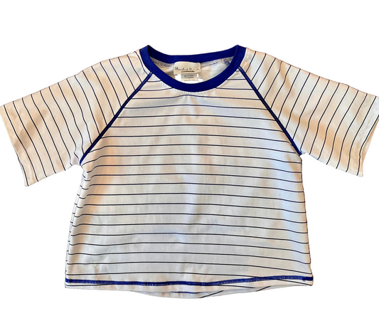 Blue Boxy Pinstripe Tee