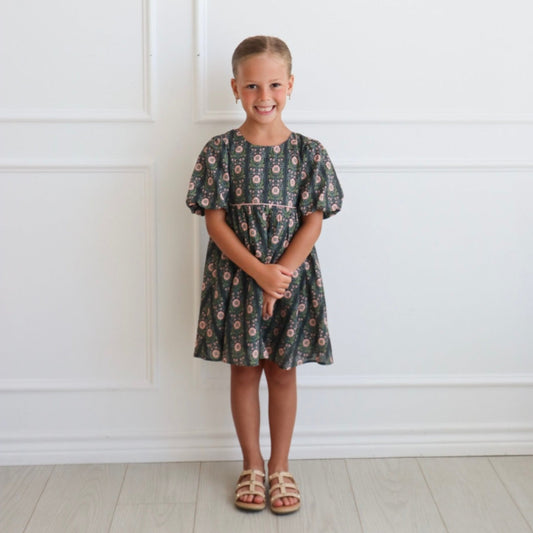 Denise Dress, Navy Floral - Magpies Paducah