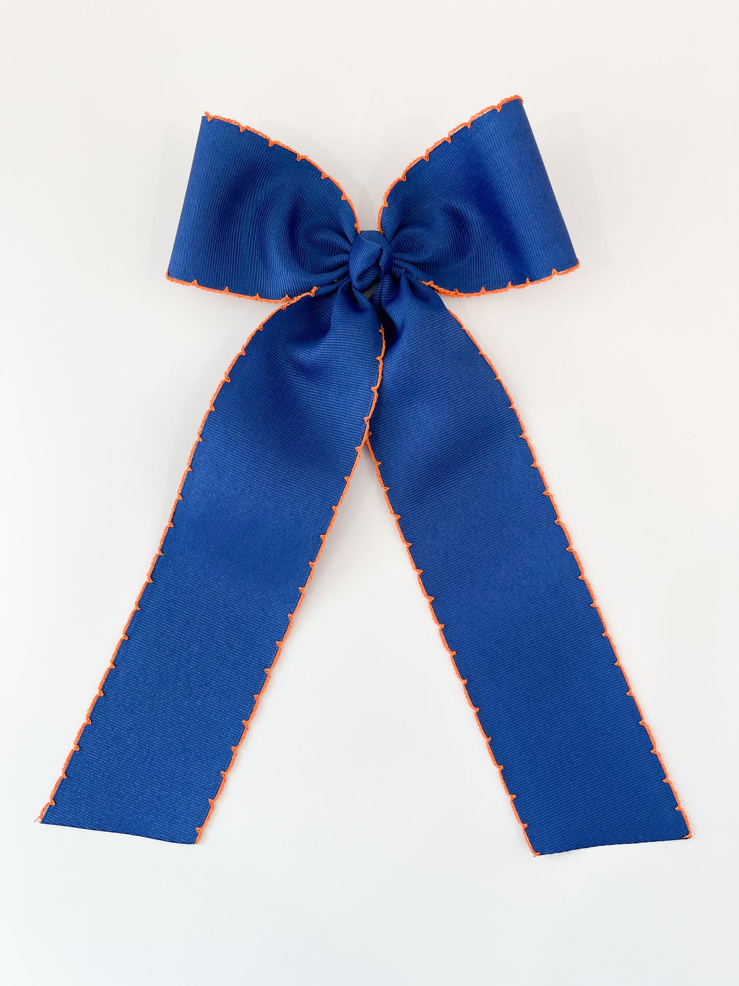 King Contrast Moonstitch Bow w/ Tails, Blue/Orange