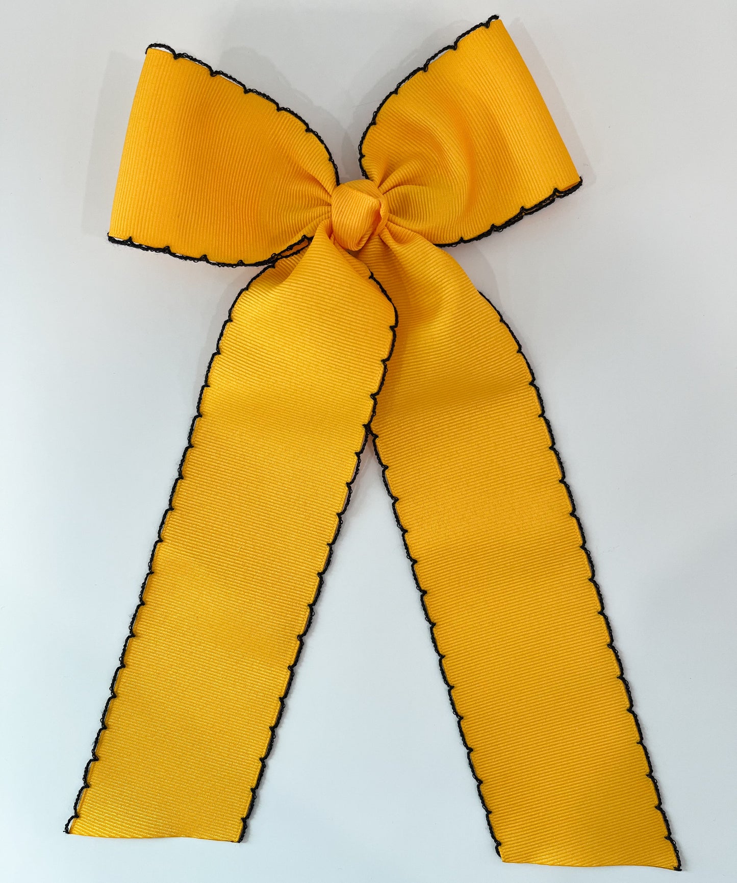 King Contrast Moonstitch Bow w/ Tails, Gold/Black