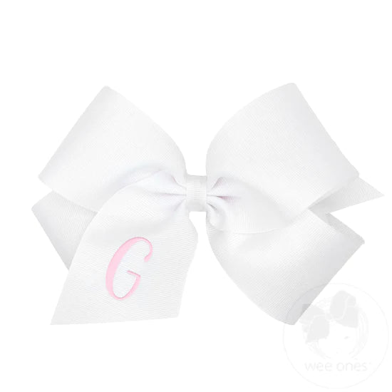 King Monogrammed Initial Grosgrain Bow - Magpies Paducah