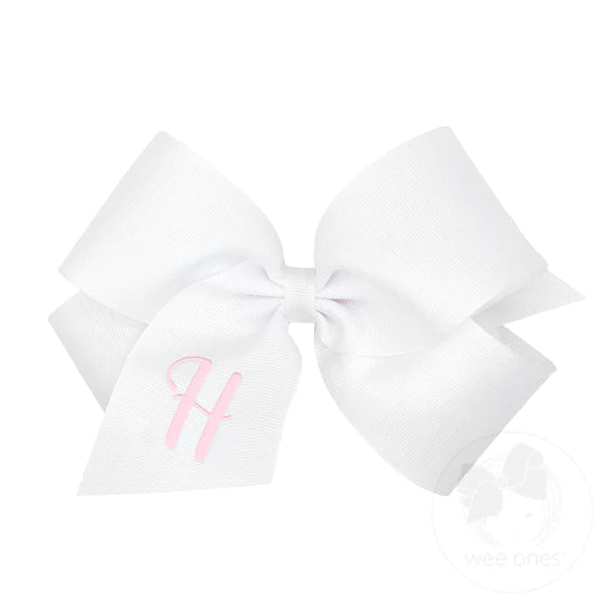 King Monogrammed Initial Grosgrain Bow - Magpies Paducah