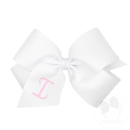 King Monogrammed Initial Grosgrain Bow - Magpies Paducah