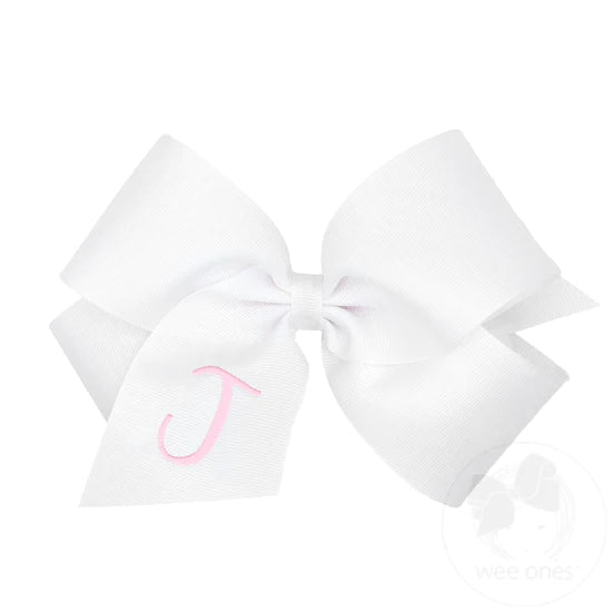 King Monogrammed Initial Grosgrain Bow - Magpies Paducah