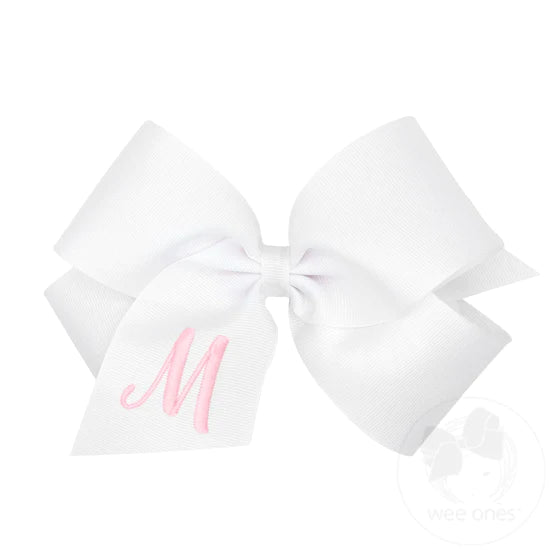 King Monogrammed Initial Grosgrain Bow - Magpies Paducah