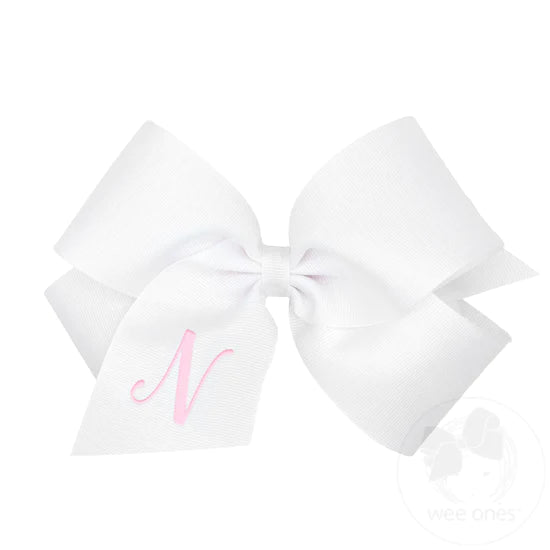 King Monogrammed Initial Grosgrain Bow - Magpies Paducah