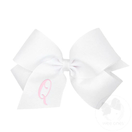 King Monogrammed Initial Grosgrain Bow - Magpies Paducah