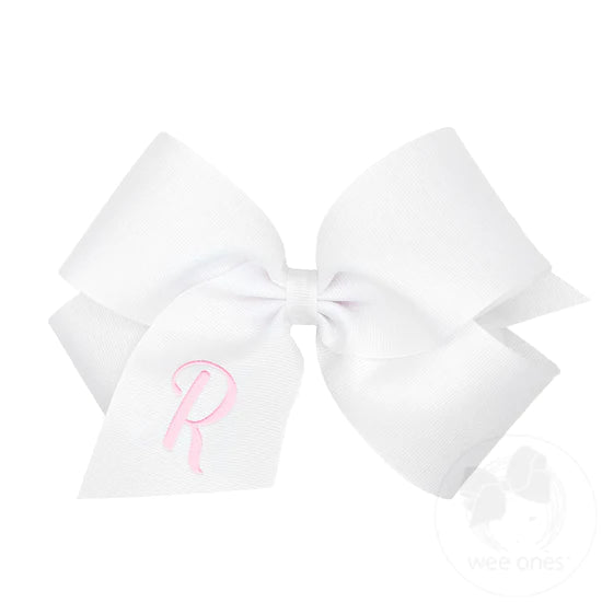 King Monogrammed Initial Grosgrain Bow - Magpies Paducah