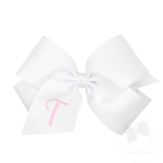 King Monogrammed Initial Grosgrain Bow - Magpies Paducah