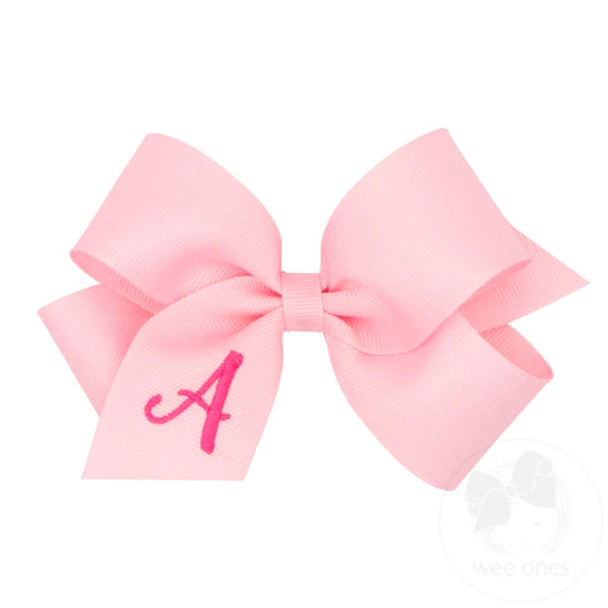 Medium Monogrammed Initial Grosgrain Bow - Magpies Paducah