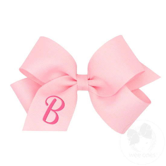 Medium Monogrammed Initial Grosgrain Bow - Magpies Paducah