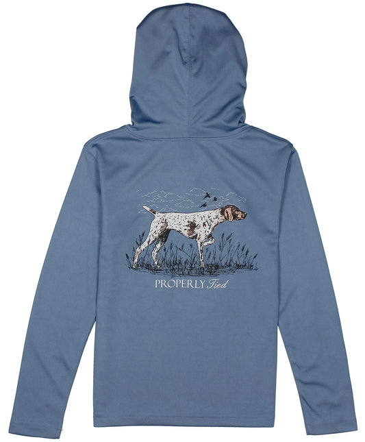 Sportsman Performance Hoodie, Pointer Stone Blue