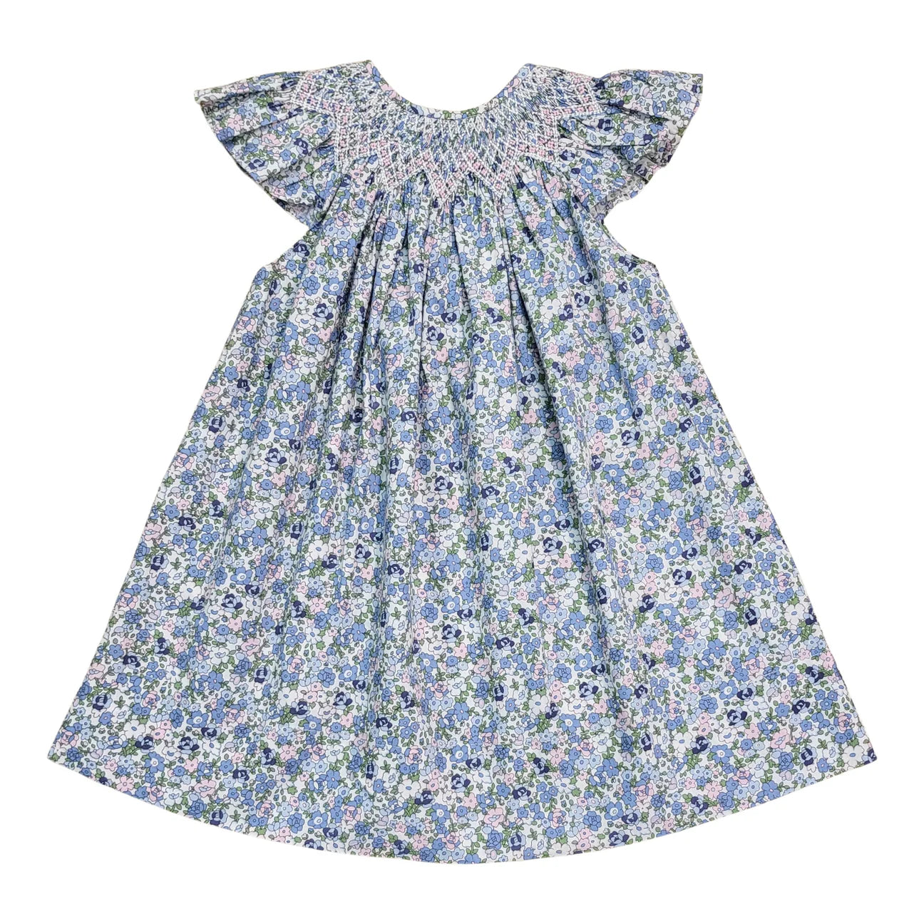 Maya Blue Floral Smocked Dress - Magpies Paducah