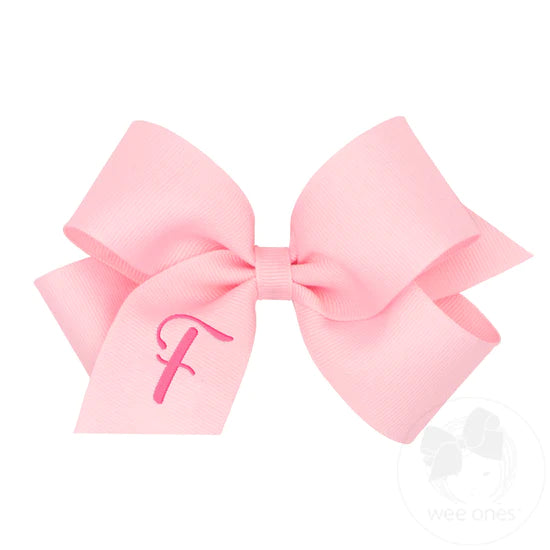 Medium Monogrammed Initial Grosgrain Bow - Magpies Paducah