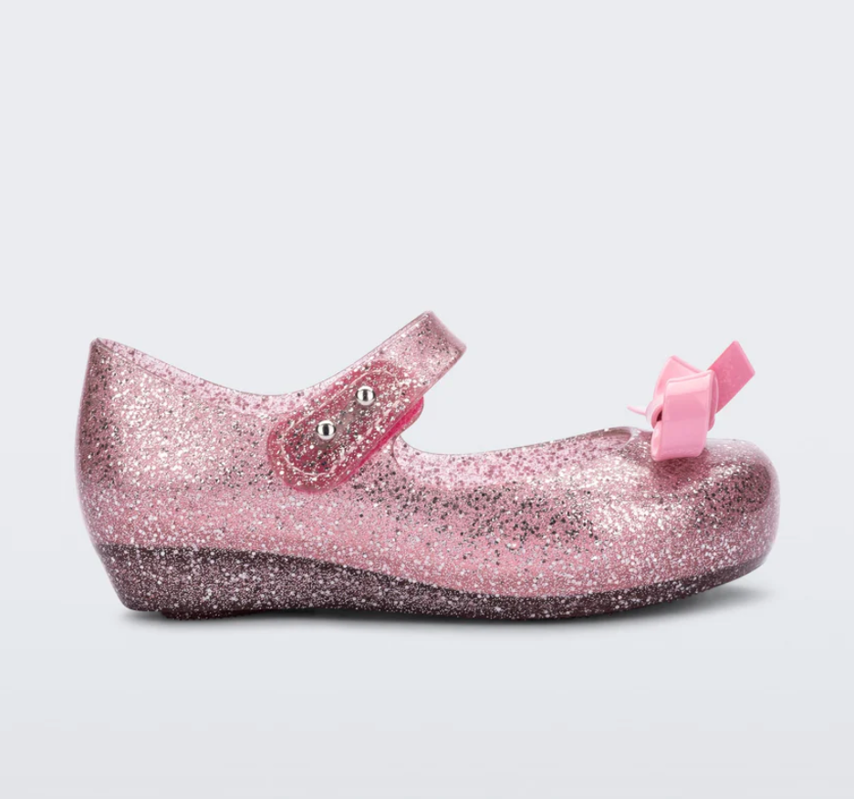 Mini Baby Ultragirl Flats, Pink Glitter - Magpies Paducah