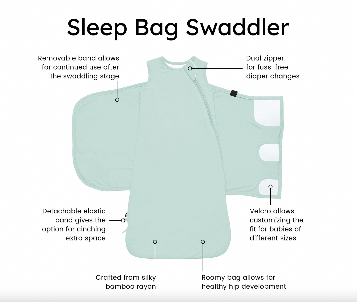 Kyte Sleep Bag Swaddler, Sage - Magpies Paducah