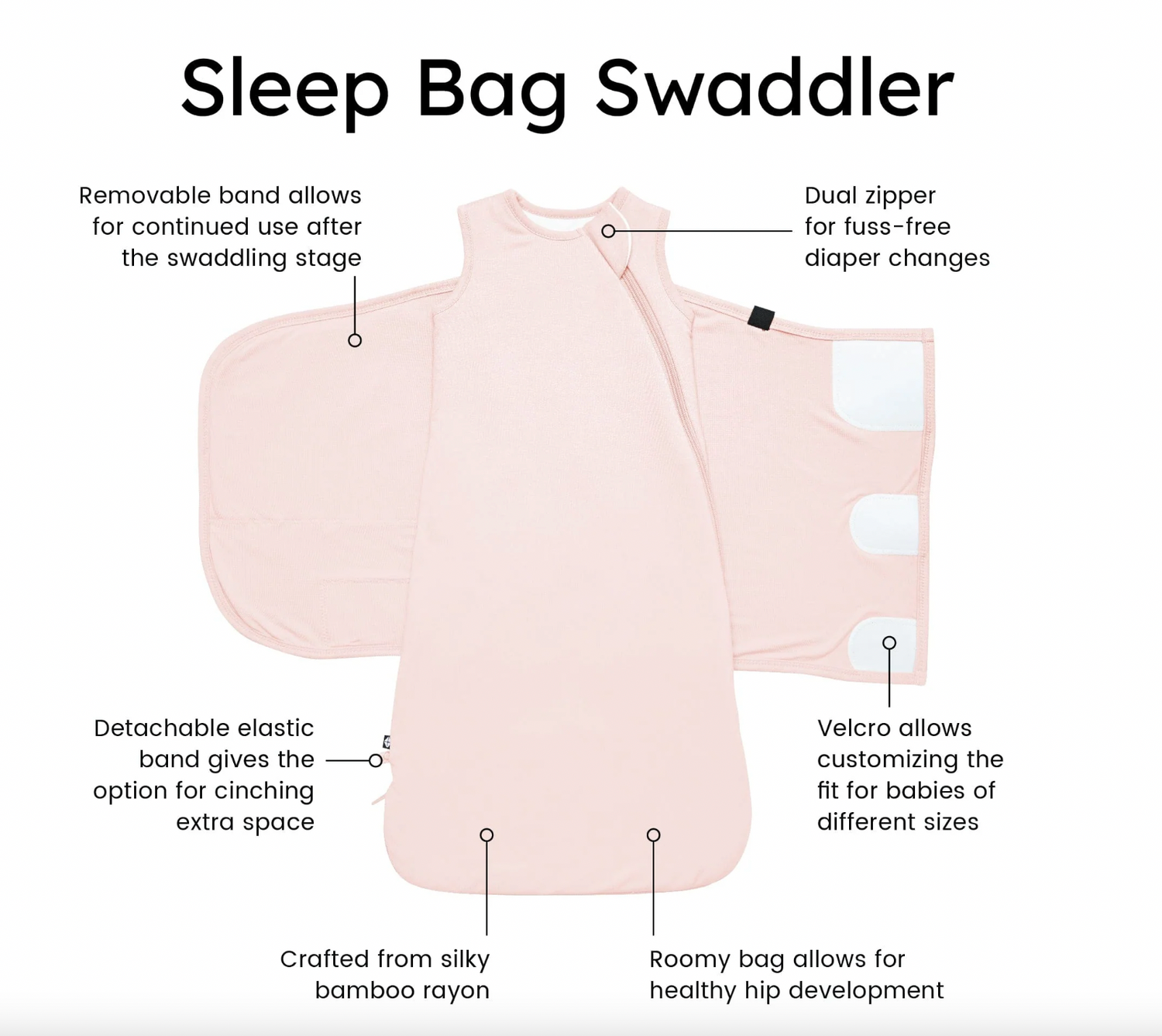 Kyte Sleep Bag Swaddler, Blush - Magpies Paducah