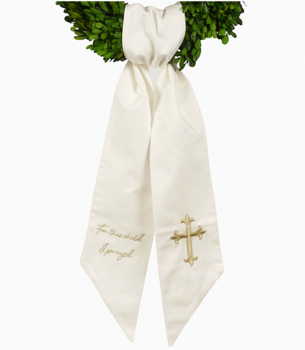 Wreath Sash, For This Child I Prayed - Magpies Paducah