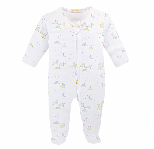 Blue Baby Lambs Zipped Footie - Magpies Paducah