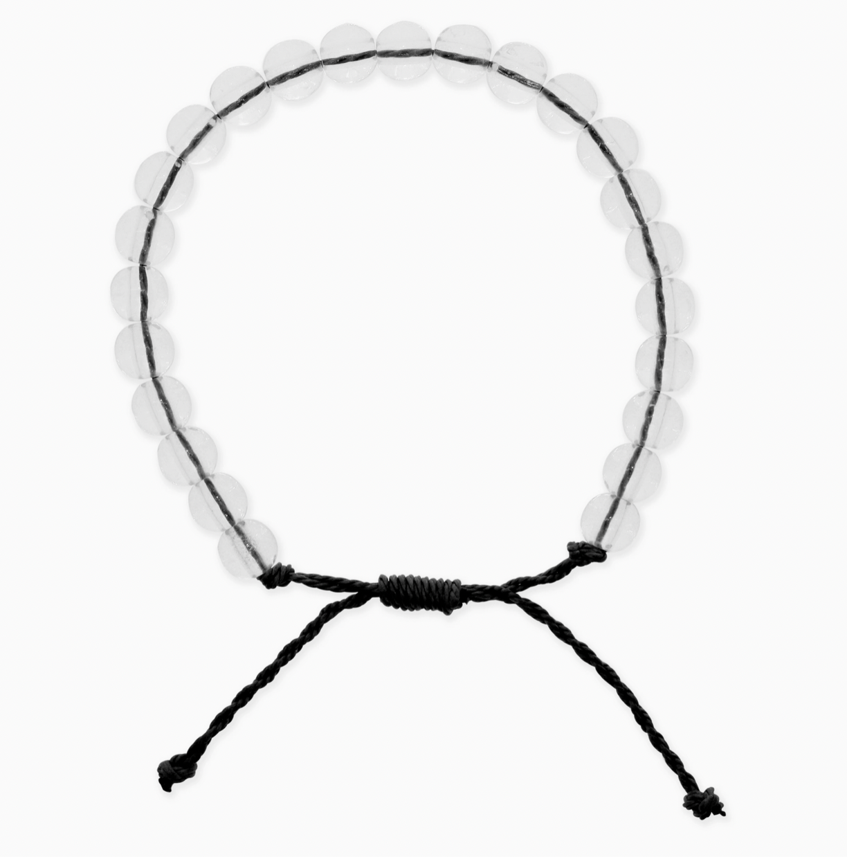 Adjustable Clear Beaded Bracelet, Black - Magpies Paducah